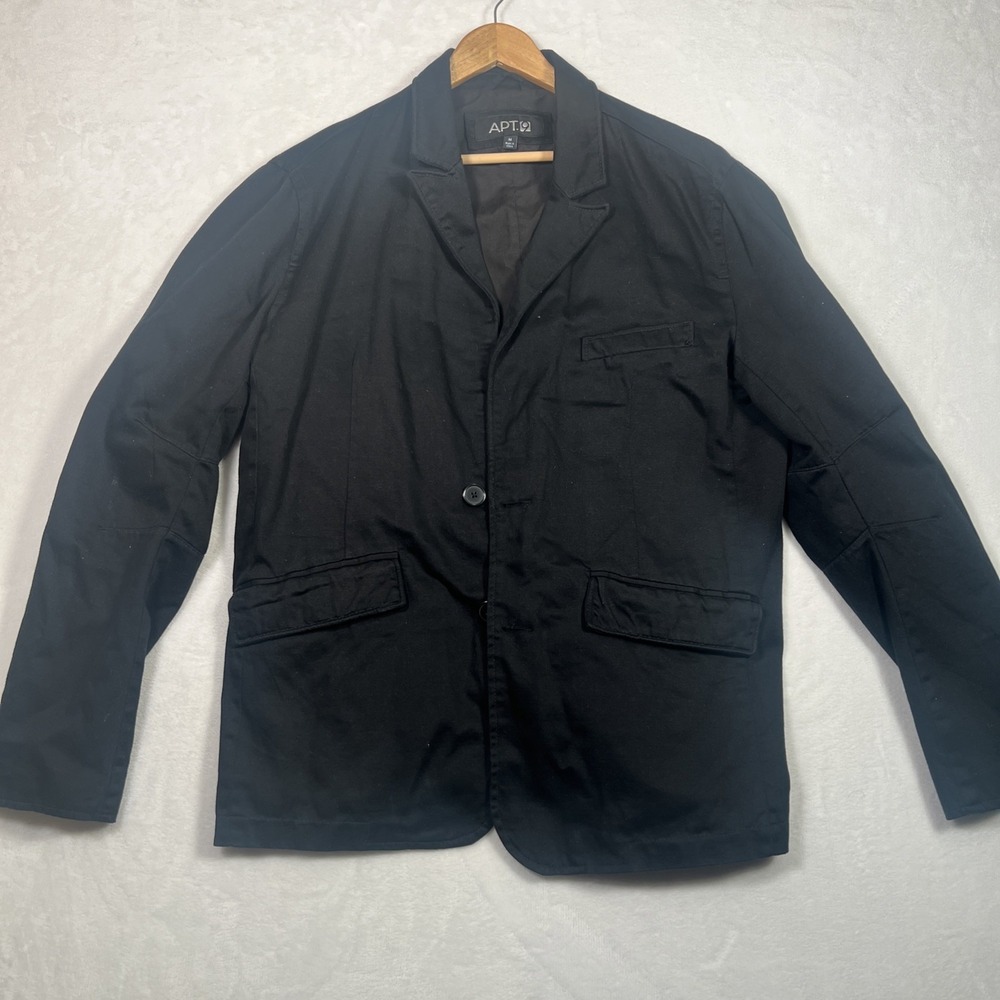 Apt. 9 Blazer Men Medium Black Casual 2‎ Buttton Sport Coat Cotton